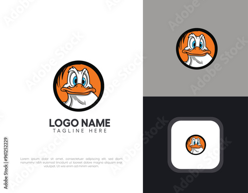 Logo of a duck face.