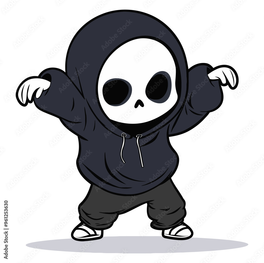 Cute Funky Grimm Dancing. Flat Vector Illustration Cute Funky Grimm Dancing. Flat Vector Illustration
