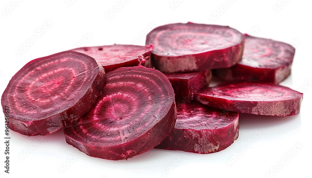 Sliced red beetroot isolated on white background