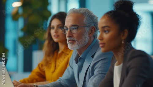 International Diverse Professionals Having a Meeting Around a Laptop