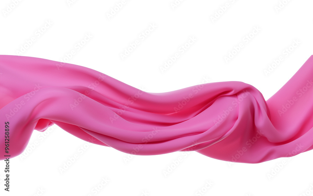 Floating elegant pink fabric isolated on background Floating elegant pink fabric isolated on background