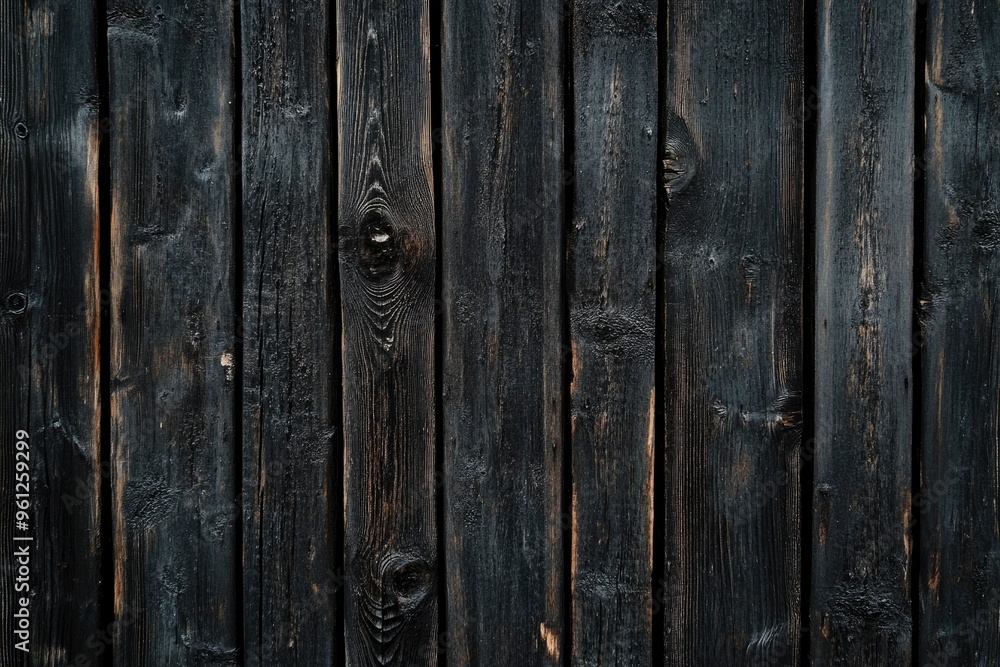 Fototapeta premium Dark wood texture background surface with old natural pattern, texture of retro plank wood use for background, poster, banner, brochure and graphic design , ai