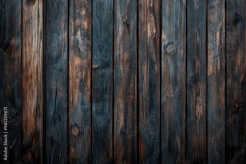Fototapeta premium Dark wood texture background surface with old natural pattern, texture of retro plank wood use for background, poster, banner, brochure and graphic design , ai