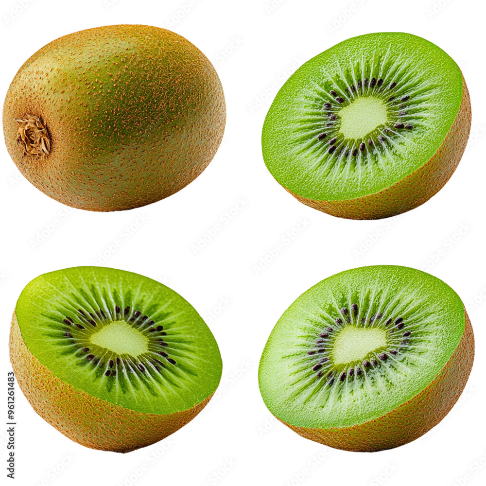 Fototapeta premium Set of kiwi on transparent background.