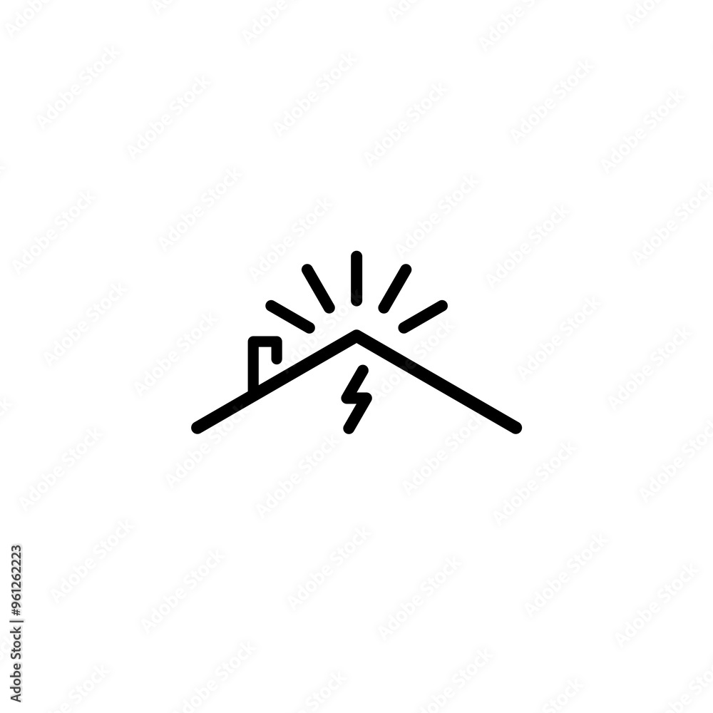 Solar house icon isolated on white background Solar house icon isolated on white background