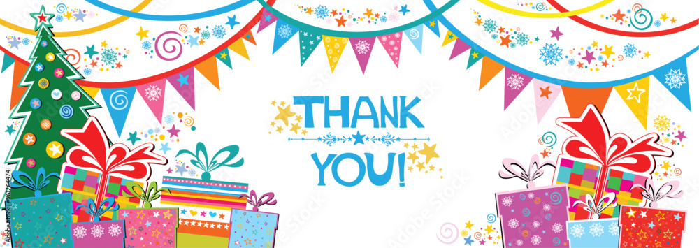 Thank you card. Vector phrase design for card or banner. Vector Illustration Thank you card. Vector phrase design for card or banner. Vector Illustration