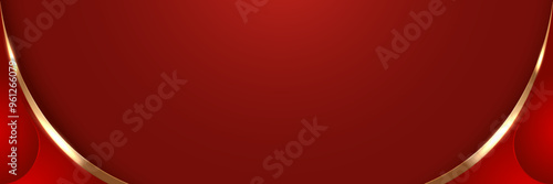 luxury red background decoration with beautiful golden lines. abstract elegant red backdrop.