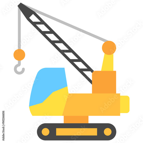 Crawler Excavator multi color icon. related to heavy machinery, industry, construction theme. best for UI, UX, app and web development.