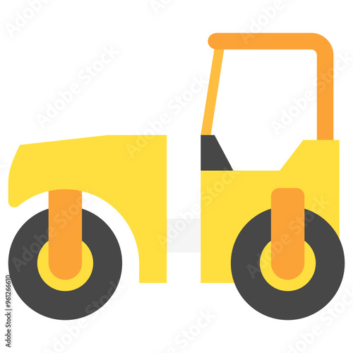 Compactor Roller multi color icon. related to heavy machinery, industry, construction theme. best for UI, UX, app and web development.