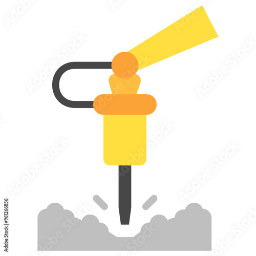 Hydraulic Breaker multi color icon. related to heavy machinery, industry, construction theme. best for UI, UX, app and web development.