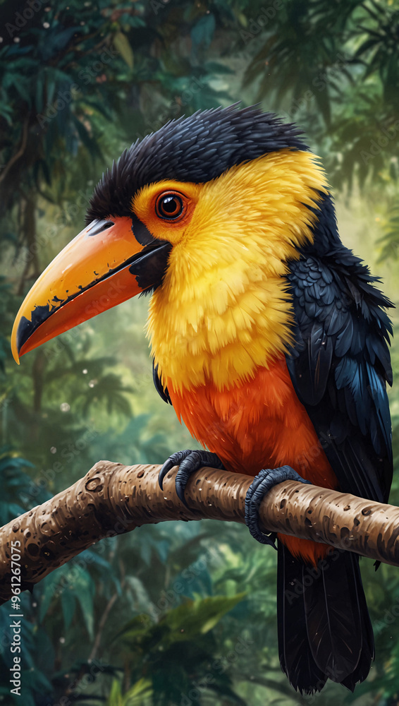 Obraz premium A delicate image of a baby toucan