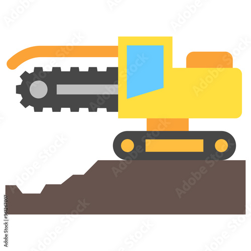 Trencher multi color icon. related to heavy machinery, industry, construction theme. best for UI, UX, app and web development.