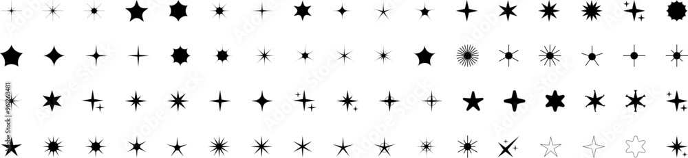 Star icons. Twinkling stars. Sparkles, shining burst. Christmas or New Year vector symbols. Star icons. Twinkling stars. Sparkles, shining burst. Christmas or New Year vector symbols.