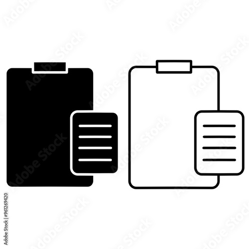 clipboard icon, copy paste, vector illustration icon