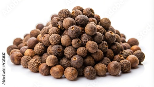 allspice pimento isolated on white background Extreme Close-Up