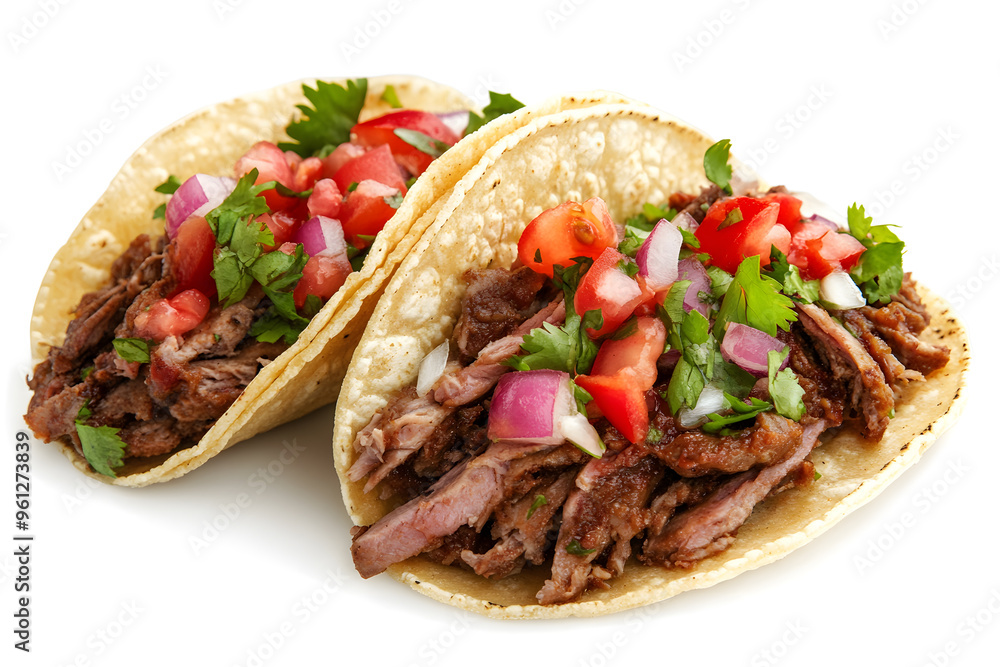 Two tacos isolated on a white background Two tacos isolated on a white background