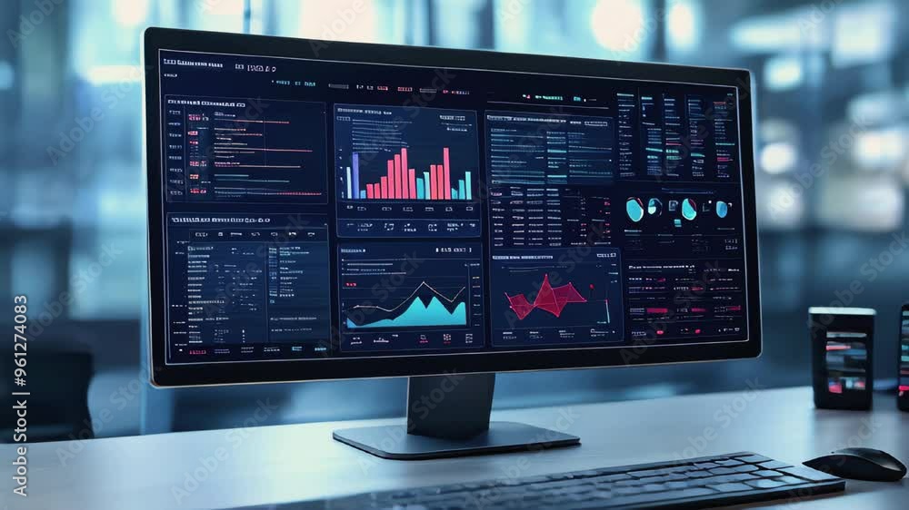 A digital interface showcasing business process automation with graphs and data, representing modern technological advancements. A digital interface showcasing business process automation with graphs and data, representing modern technological advancements.