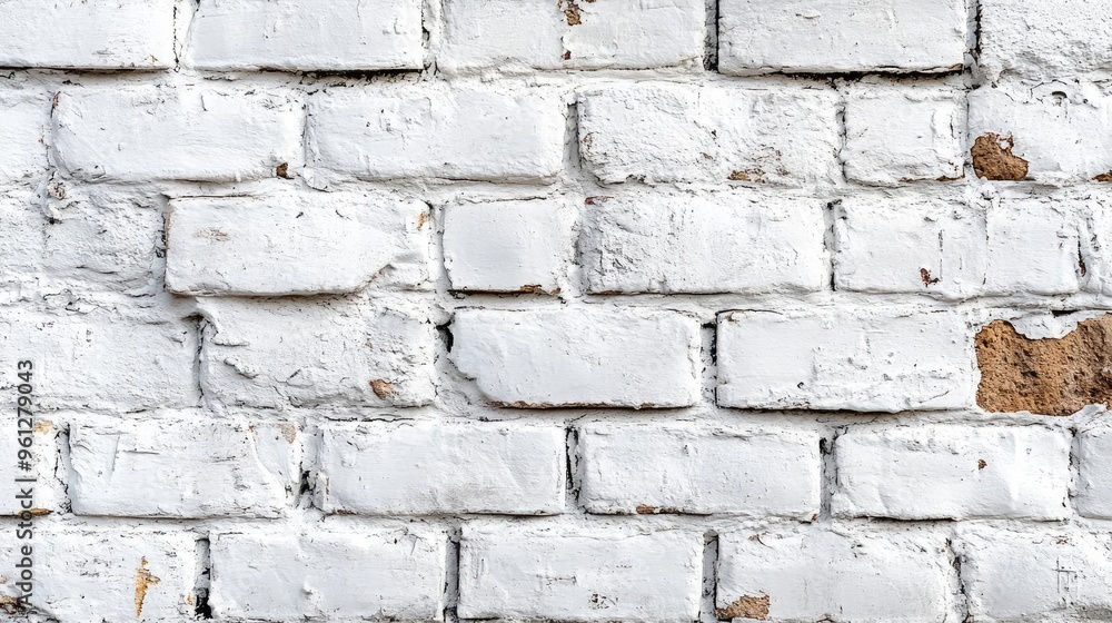 A close-up of a brick wall painted in white, giving a clean and textured backdrop with a rustic touch A close-up of a brick wall painted in white, giving a clean and textured backdrop with a rustic touch