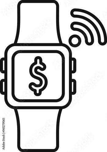 Smart watch is sending data for making contactless nfc payment