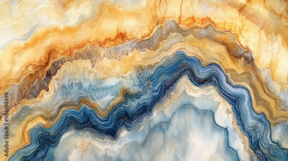 Captivating Watercolor Abstract: Nature's Textures and Fluid Patterns in Earthy Tones Captivating Watercolor Abstract: Nature's Textures and Fluid Patterns in Earthy Tones