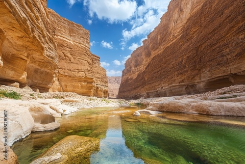 The beautiful Wadi Al-Disah in the Tabuk region is one of the most famous valleys in western Saudi Arabia, ai photo