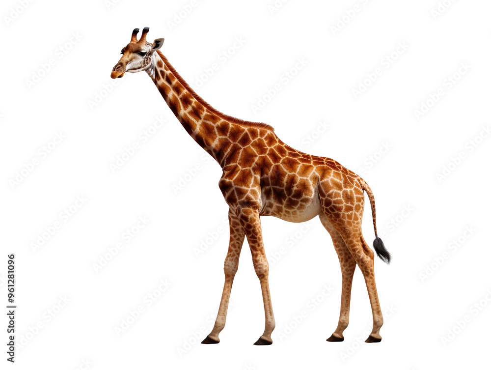 Fototapeta premium a giraffe isolated on transparent and white background