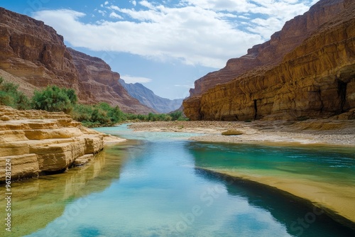 The beautiful Wadi Al-Disah in the Tabuk region is one of the most famous valleys in western Saudi Arabia, ai