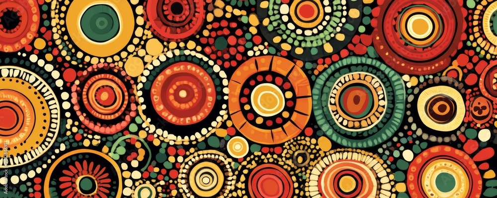 Abstract African tribal print with vibrant colors and intricate patterns Abstract African tribal print with vibrant colors and intricate patterns