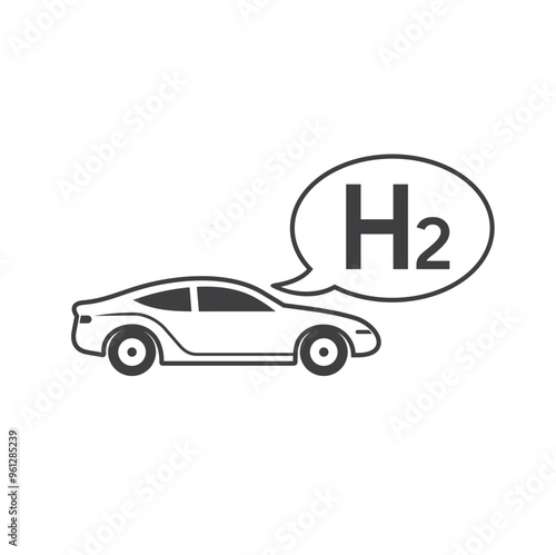 illustration of hydrogen vehicle, vector art.