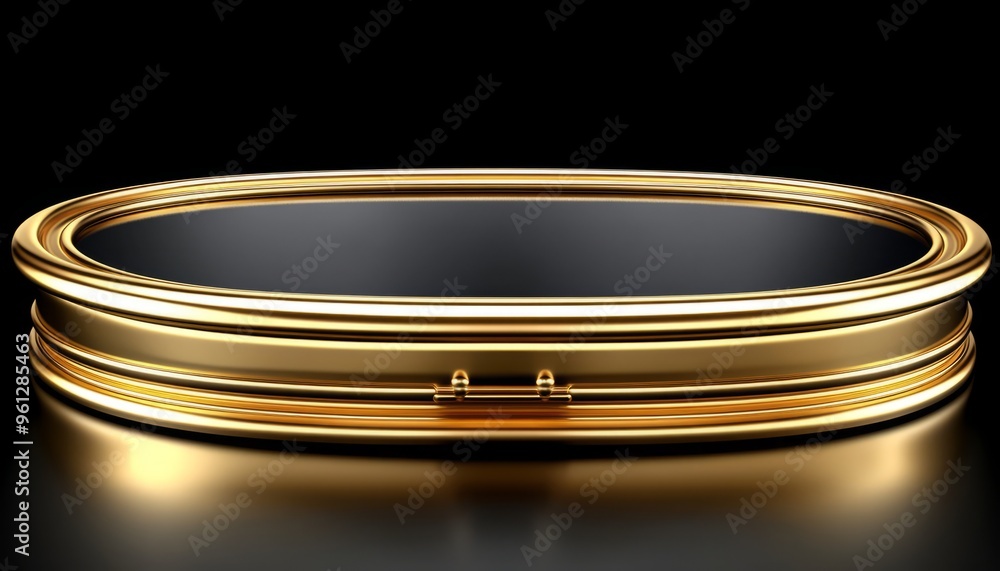Golden Oval Frame with a Black Center Golden Oval Frame with a Black Center