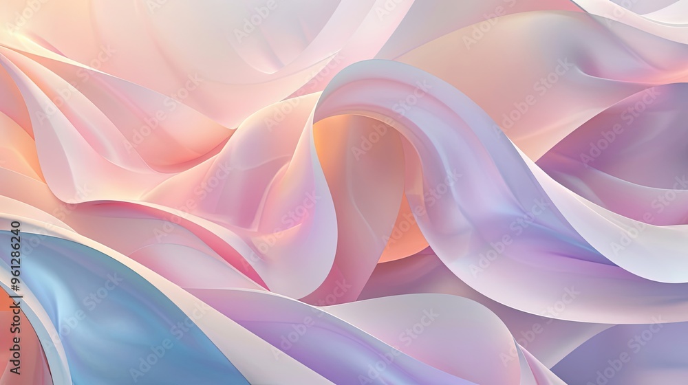 Abstract backdrop with sharp and curved shapes in pastel colors and soft lighting Abstract backdrop with sharp and curved shapes in pastel colors and soft lighting