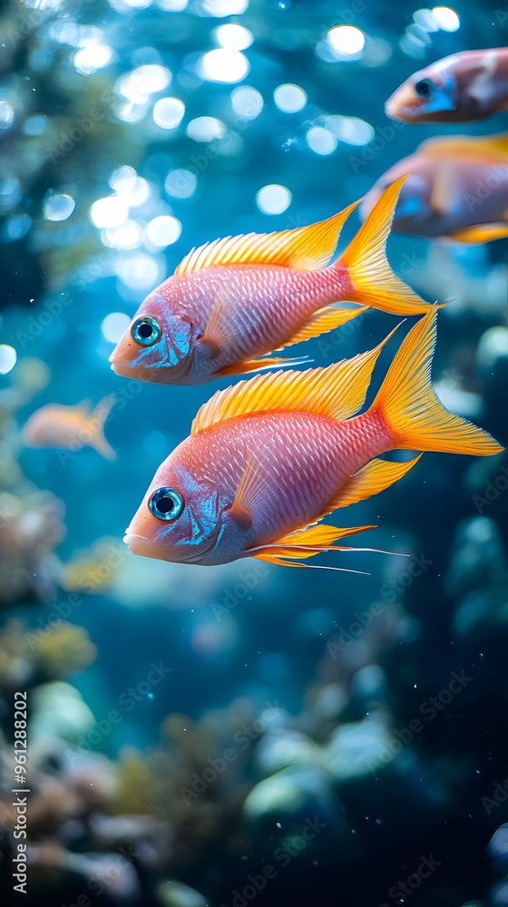 Two Orange Fish Swimming Photo - Underwater, Aquarium, Ocean, Marine Life, Coral Reef, Fish, Aquatic, Tropical Fish, Swimming, Colorful Two Orange Fish Swimming Photo - Underwater, Aquarium, Ocean, Marine Life, Coral Reef, Fish, Aquatic, Tropical Fish, Swimming, Colorful