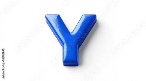 A volumetric model of the letter "Y" on a white background.