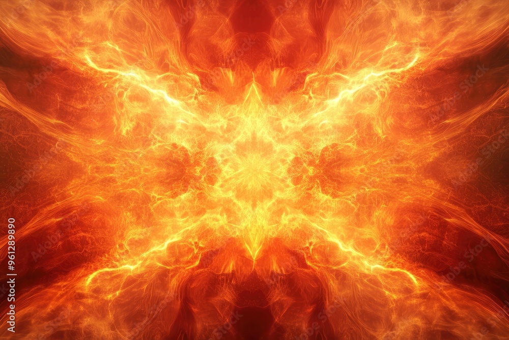 Dramatic fire and smoke effect glowing red and yellow colors exploding outwards with center space. Vivid and hot hell abstract or blazing fire background or wallpaper, ai Dramatic fire and smoke effect glowing red and yellow colors exploding outwards with center space. Vivid and hot hell abstract or blazing fire background or wallpaper, ai