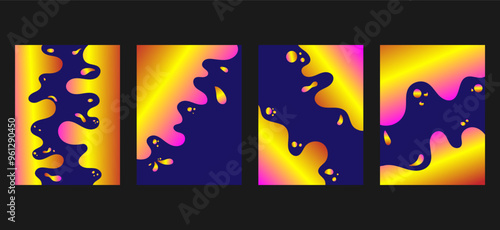 Colorful abstract background with gradient color. Template banner design with liquid shape