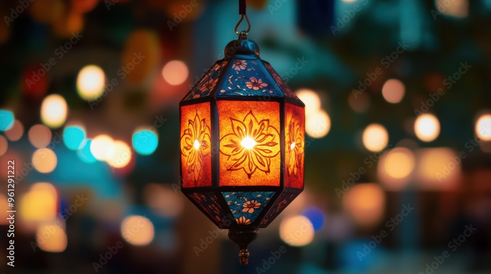 Glowing Lantern Lighting Up the Night with Festive Ambiance Glowing Lantern Lighting Up the Night with Festive Ambiance
