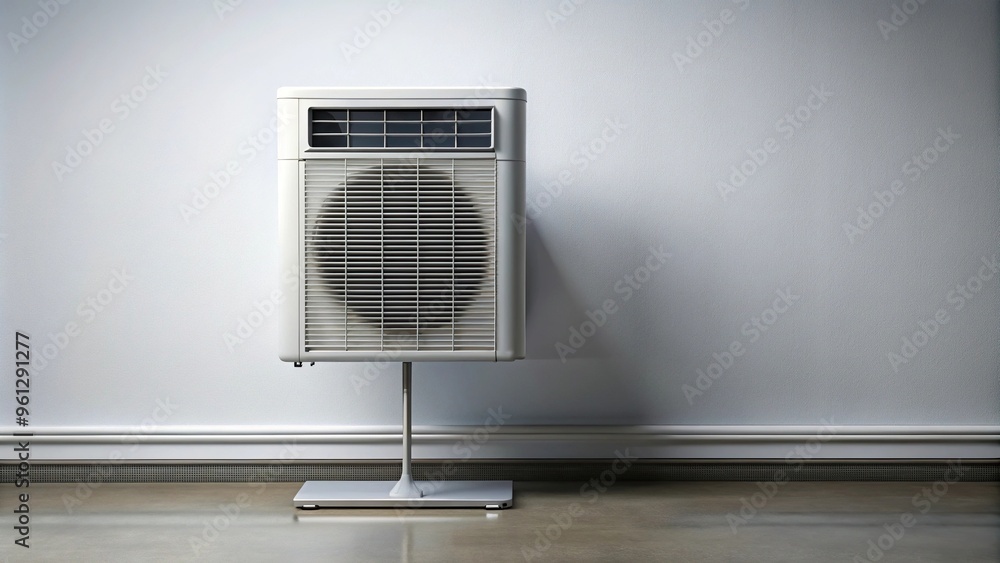 Asymmetrical heating air conditioner unit on stand Asymmetrical heating air conditioner unit on stand