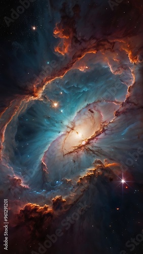 Space illustration background design wallpaper starry galaxy nebulas, planets and astronomical objects