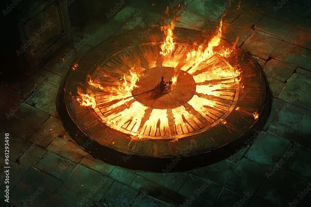Fototapeta premium Temporal Flames, Sundial