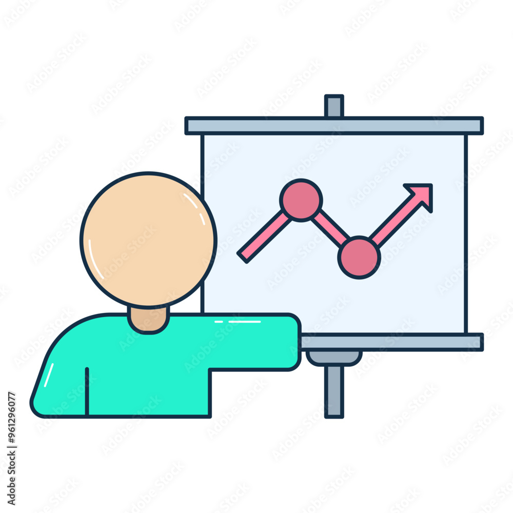 Business team meeting presentation colored icon Business team meeting presentation colored icon