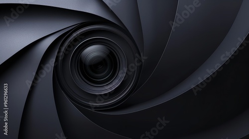 A minimalist image of a camera lens dark background