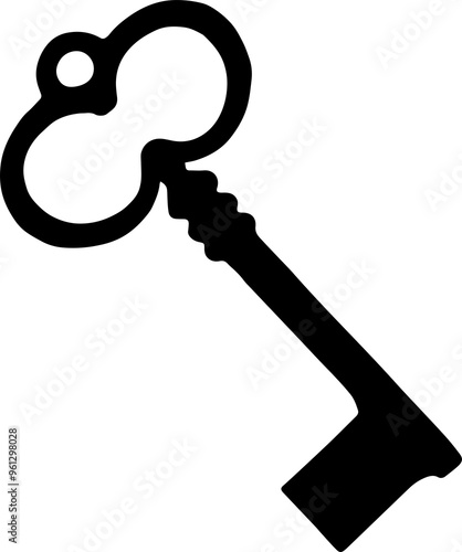 1 black antique style key