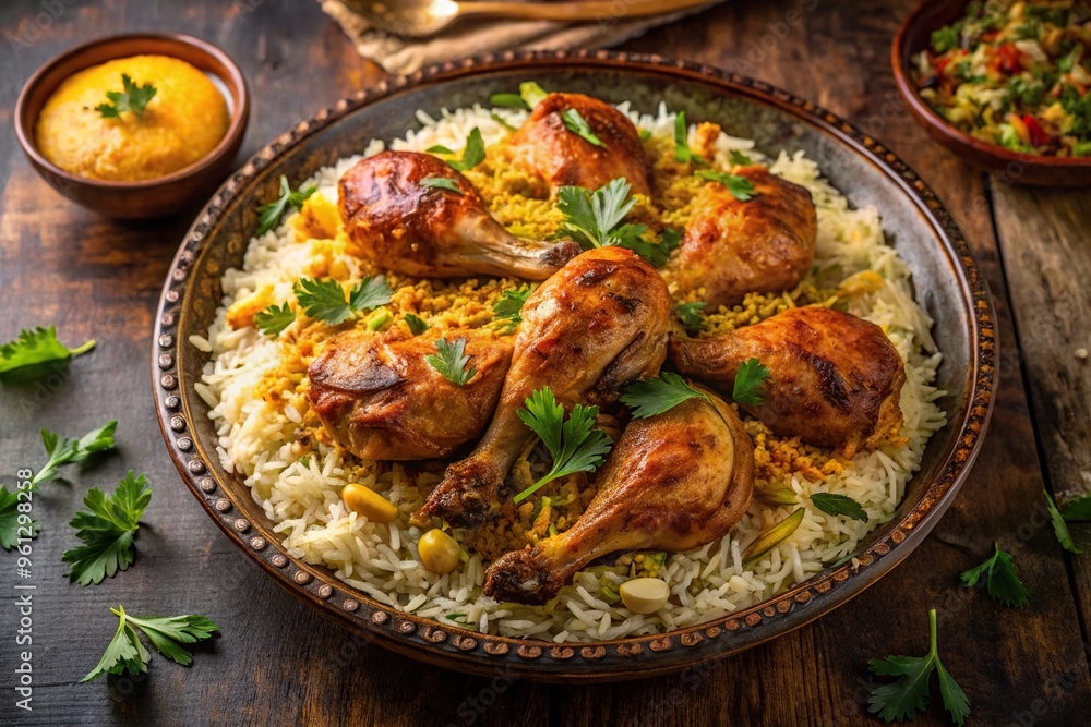 Authentic Bahraini Machboos Spiced Chicken with Fragrant Basmati Rice Minimalist Authentic Bahraini Machboos Spiced Chicken with Fragrant Basmati Rice Minimalist