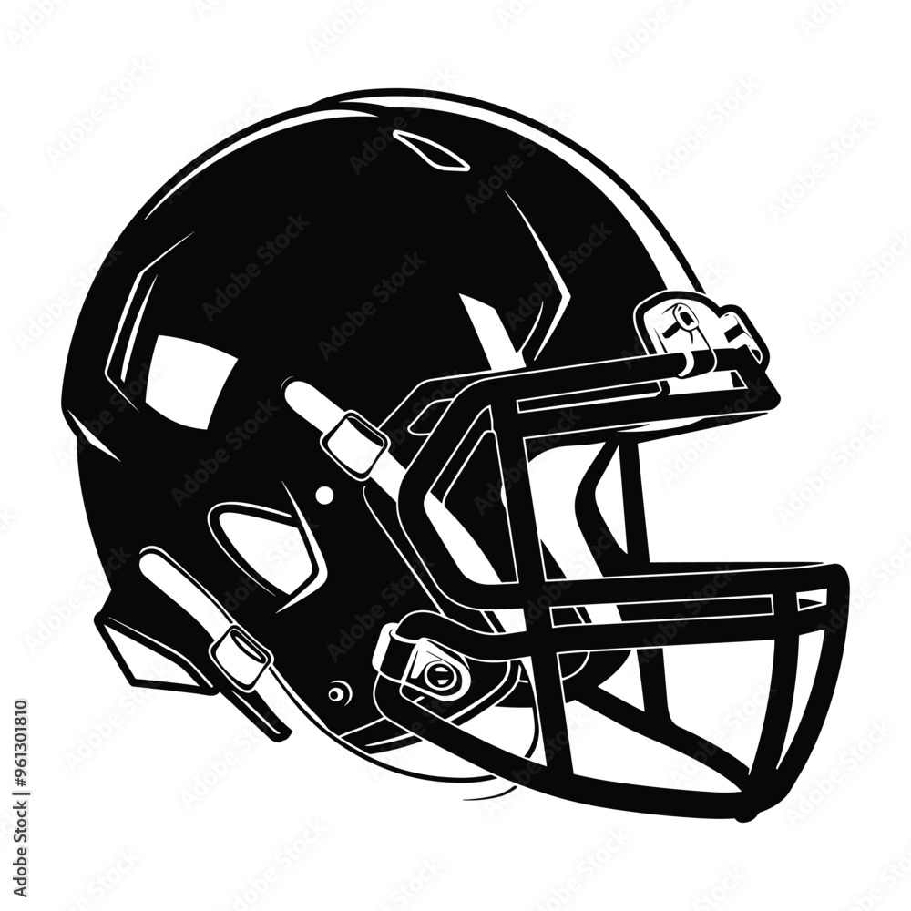 Fototapeta premium American football helmet silhouette vector