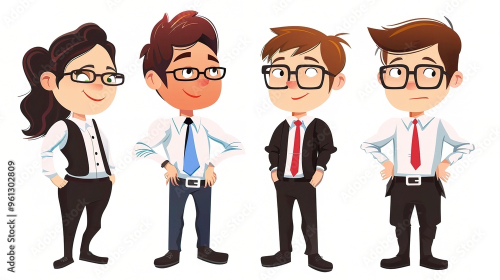 An office cartoon character standing in a professional environment. The character is wearing business attire and has a unique design. It is holding office tools and seems to be engaged in work - relat An office cartoon character standing in a professional environment. The character is wearing business attire and has a unique design. It is holding office tools and seems to be engaged in work - relat