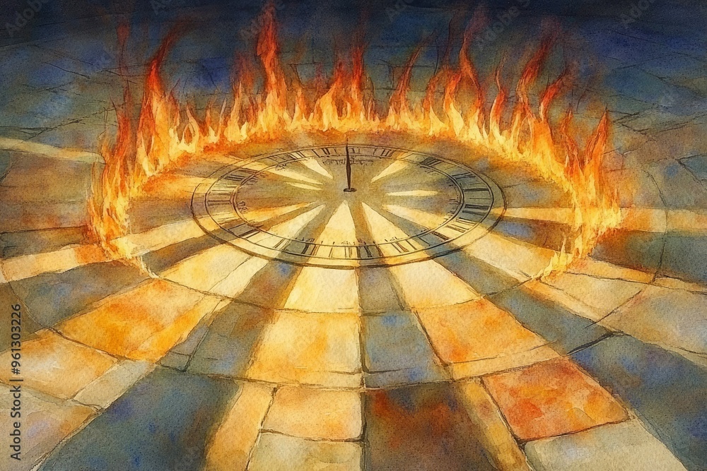 Fototapeta premium Temporal Flames, Sundial