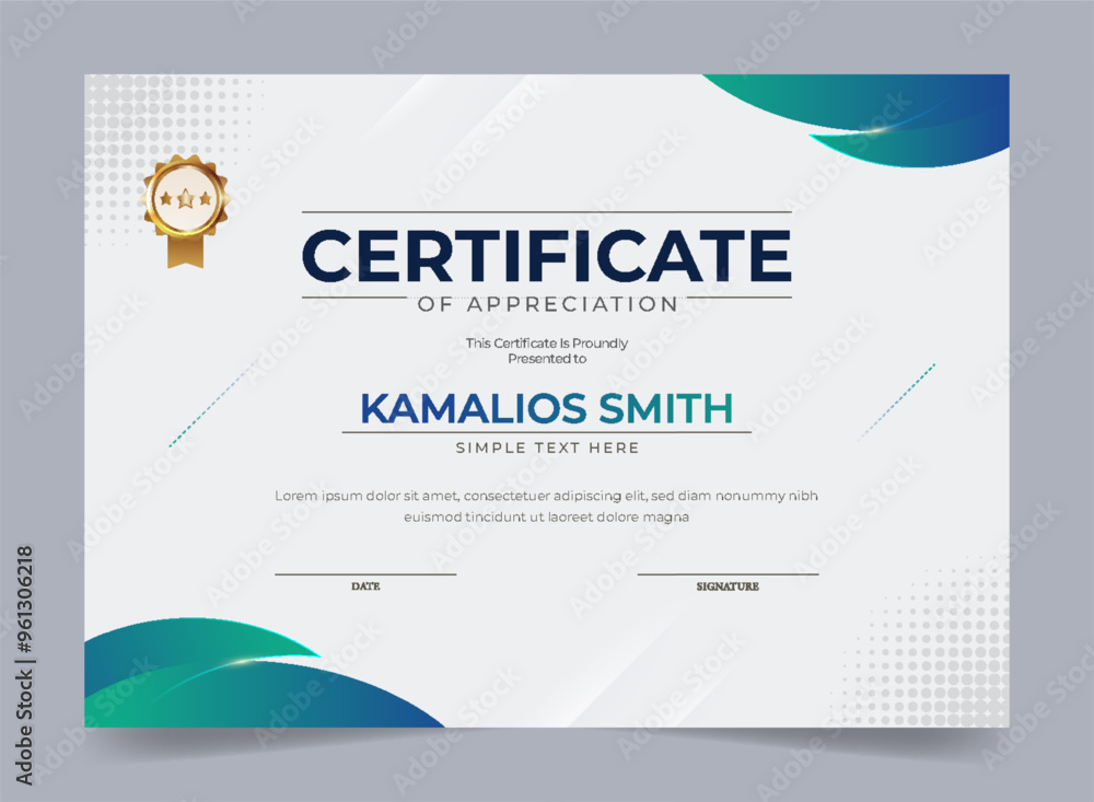 Fototapeta premium Simple and modern certificate design template