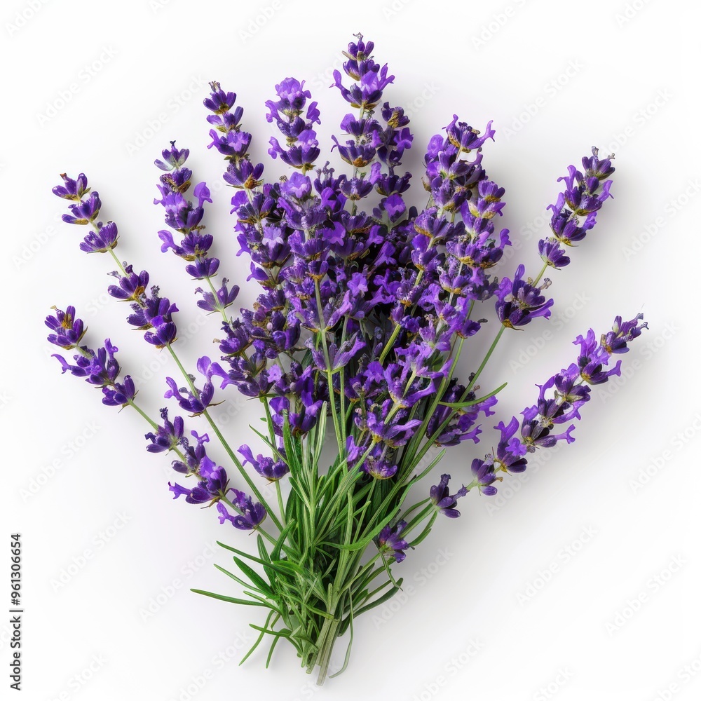 Fototapeta premium A bouquet of lavender on a pure white background