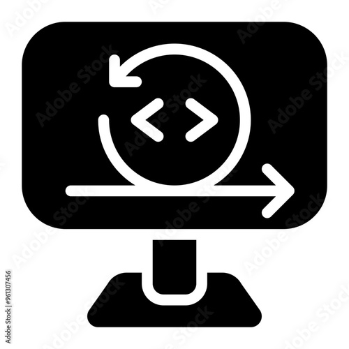 iteration, iterative, development, scrum, agile, programming solid or glyph icon