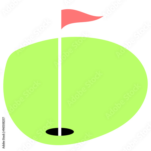 Golf Pole Hole Illustration